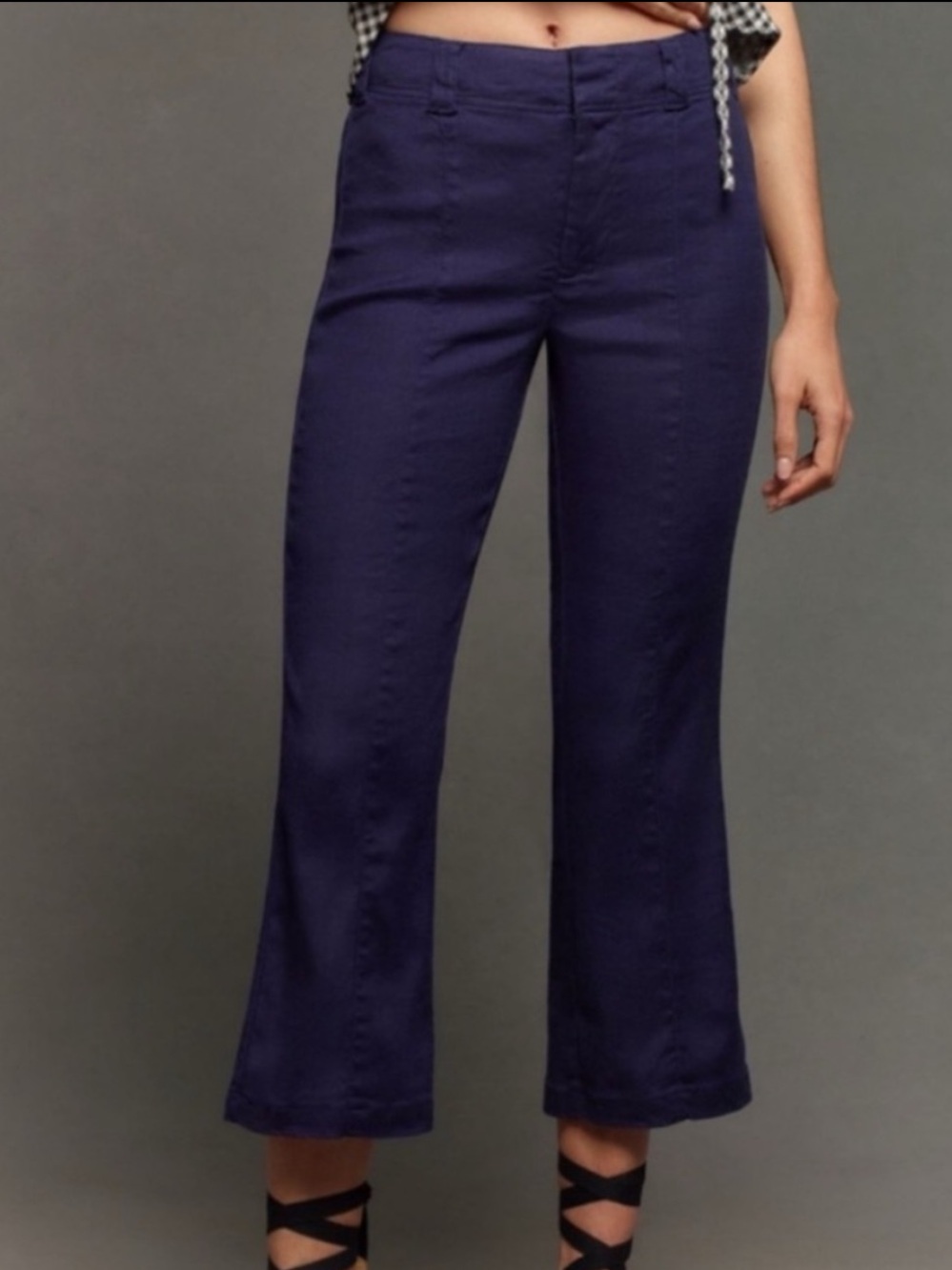 NWT Anthropologie Maeve Linen 70s Slim Crop Pants 26